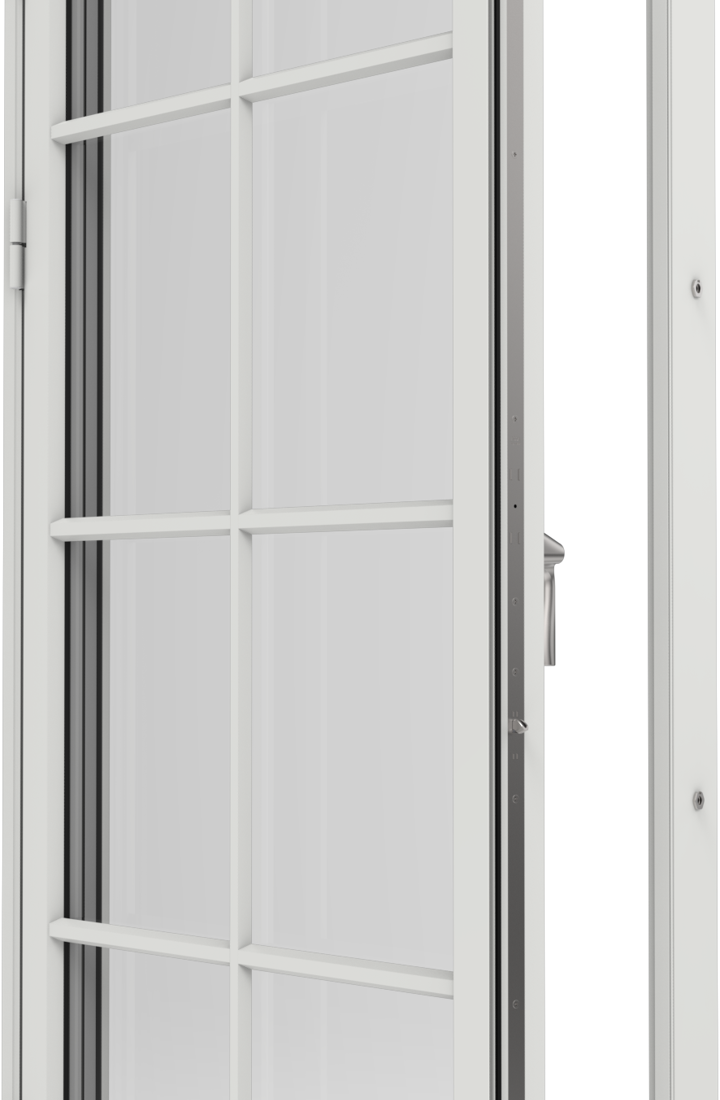 Original Alu 100, altandörr helglasad utsida öppen SP3:1