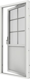 Original Alu 100, altandörr med fyllning insida öppen SP3:1