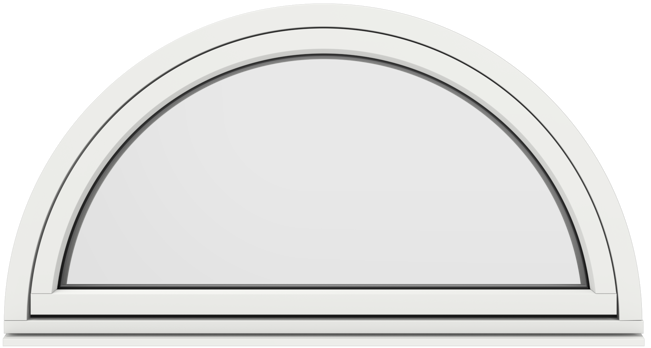 Retro Flexibel, Halvrunt fast fönster med blindbåge utsida